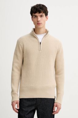 Sveter s prímesou vlny G-Star Essential béžová farba, hrejivý, s polorolákom, D23938-E212