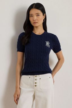 Bavlnený sveter Lauren Ralph Lauren tmavomodrá farba, ľahký, 200P07025
