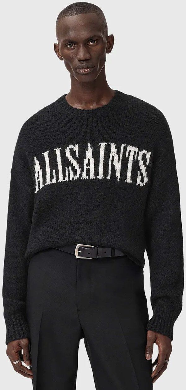 Sveter s prímesou alpaky AllSaints čierna farba, M044KD