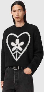 Sveter s prímesou vlny AllSaints čierna farba, M042KD