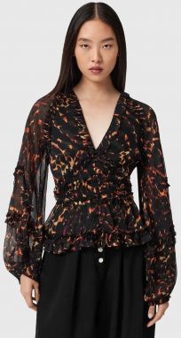 Blúzka AllSaints hnedá farba, vzorovaná, W052PD