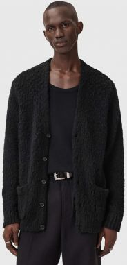 Kardigan s prímesou vlny AllSaints čierna farba, M026KD
