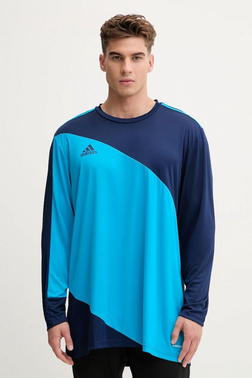 Tričko s dlhým rukávom adidas Squad GN6944-blue, pánske, vzorované