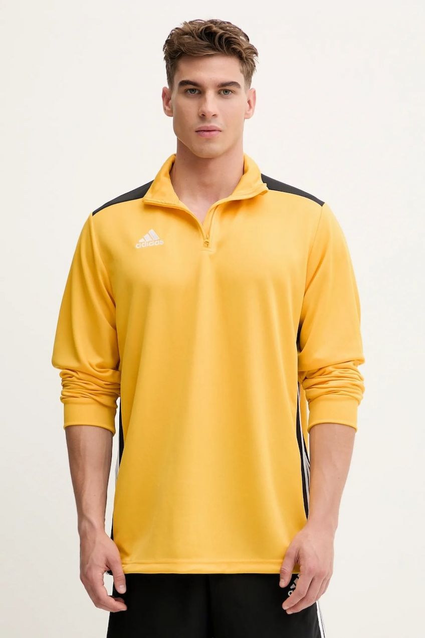 Mikina adidas CZ8648-yellow, pánska, žltá farba, s nášivkou