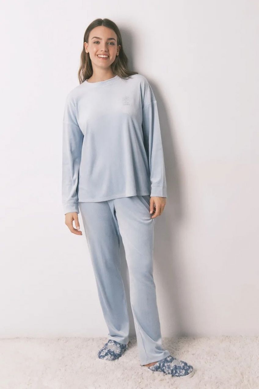 Pyžamový komplet women'secret modrá farba, 3592488