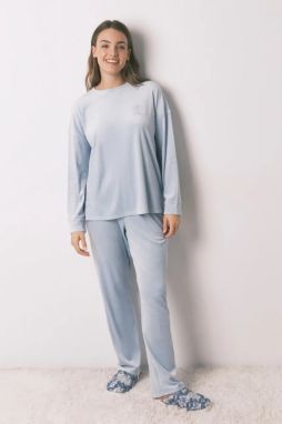 Pyžamový komplet women'secret modrá farba, 3592488