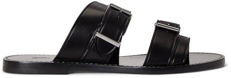 Kožené šľapky Polo Ralph Lauren Bkle Slide čierna farba, 818P01589002