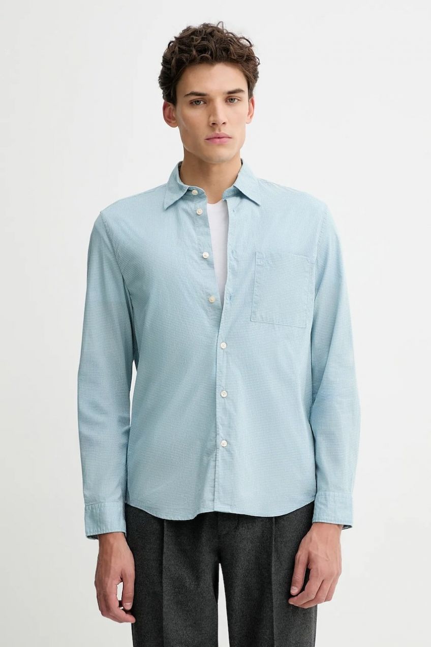 Bavlnená košeľa Marc O'Polo modrá farba, regular, s klasickým golierom, 620720842090