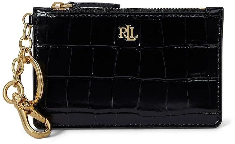 Kožená peňaženka Lauren Ralph Lauren čierna farba, 432979863