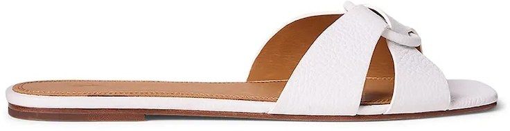 Kožené šľapky Polo Ralph Lauren Plo Rng Br Sandal biela farba, 818955858004