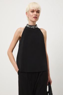 Blúzka Medicine čierna farba, s nášivkou