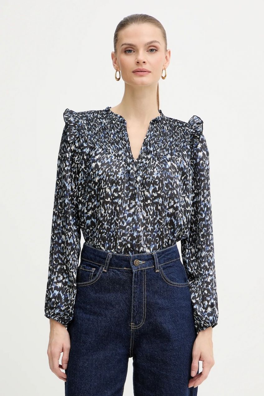 Blúzka Morgan modrá farba, vzorovaná, OGRAPHY