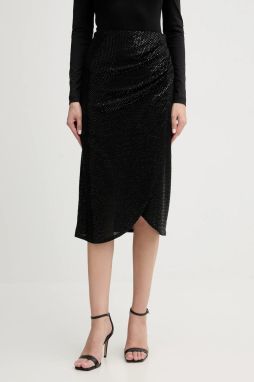 Sukňa Morgan čierna farba, midi, rovný strih, JOLIVIA