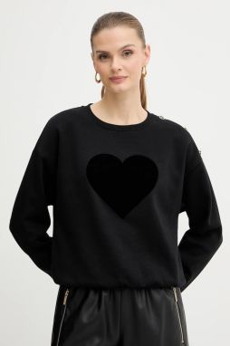 Mikina Morgan čierna farba, s nášivkou, TDELOU