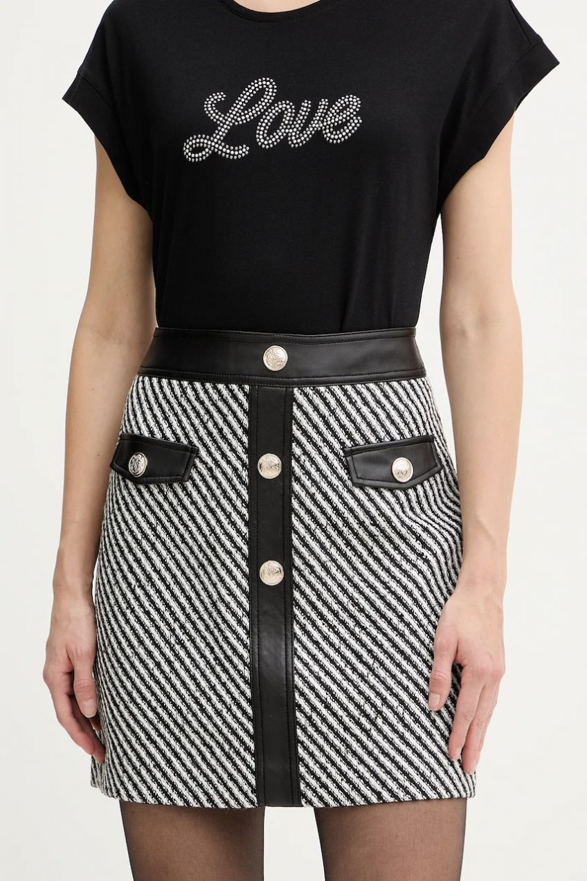 Sukňa Morgan čierna farba, mini, rovný strih, JEGGO