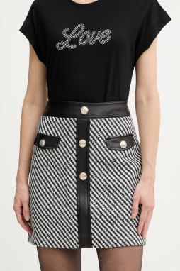 Sukňa Morgan čierna farba, mini, rovný strih, JEGGO