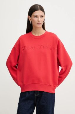 Bavlnená mikina Marc O'Polo červená farba, jednofarebná, 600407354175