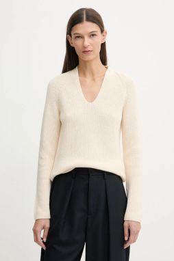 Bavlnený sveter Marc O'Polo béžová farba, 600605960323