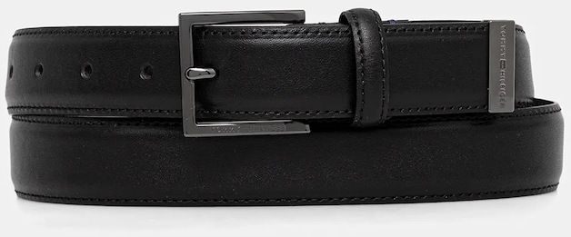 Kožený opasok Tommy Hilfiger čierna farba, AM0AM13944