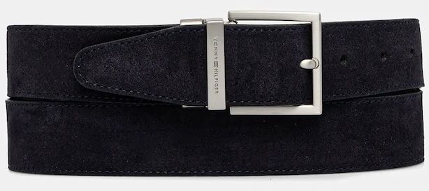 Kožený opasok Tommy Hilfiger čierna farba, AM0AM13945