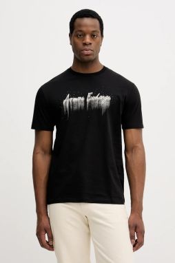 Bavlnené tričko Armani Exchange pánske, čierna farba, s potlačou, XM001462 AF10364