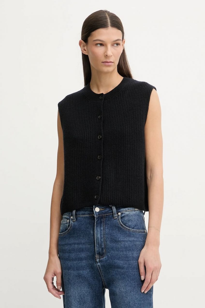 Vesta s prímesou vlny Marc O'Polo tmavomodrá farba, 600609065023