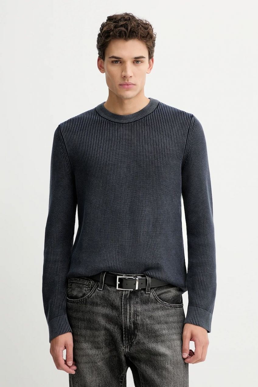 Bavlnený sveter Marc O'Polo tmavomodrá farba, 5000007901