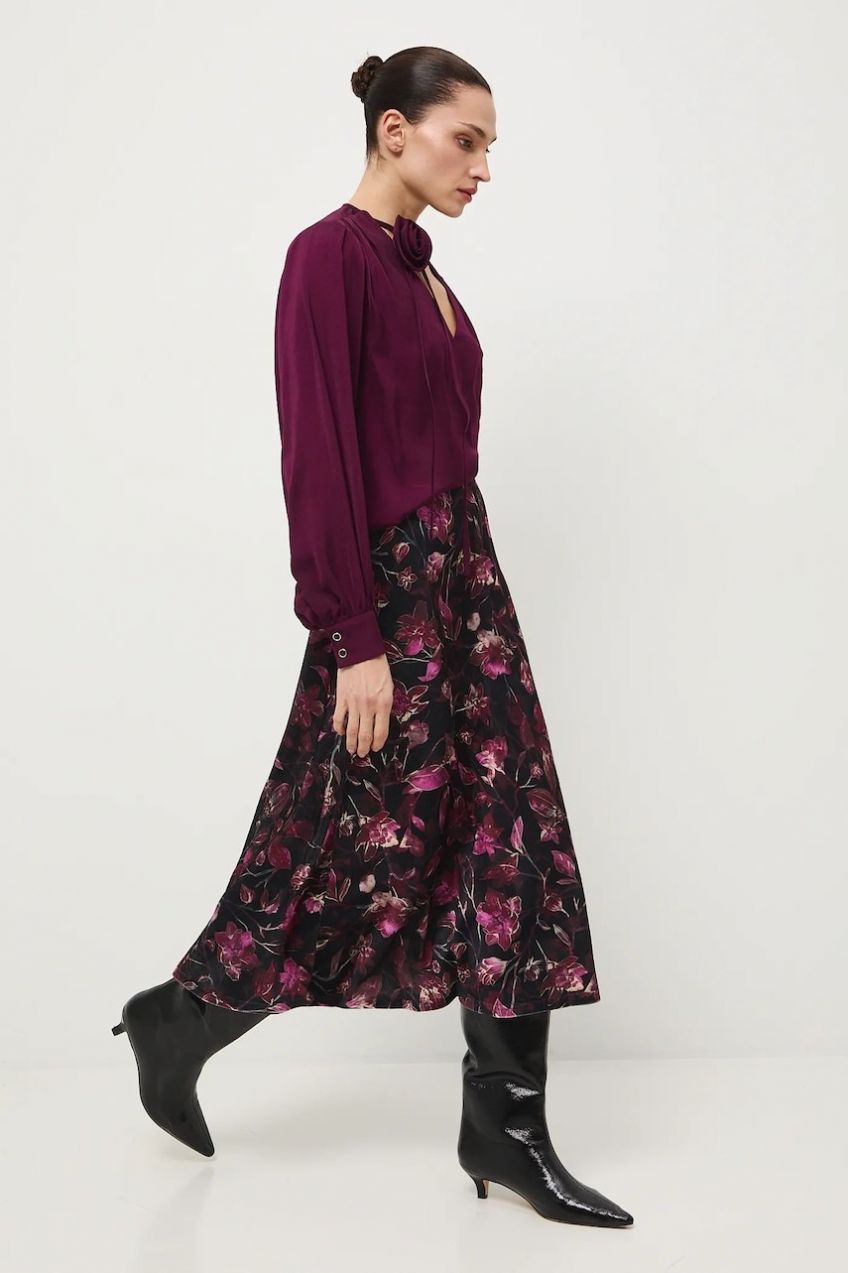 Sukňa Medicine čierna farba, midi, áčkový strih