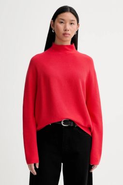 Bavlnený sveter Marc O'Polo červená farba, ľahký, s polorolákom, 600600660271