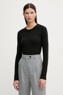 Vlnený sveter G-Star Core čierna farba, ľahký, D27712-B692