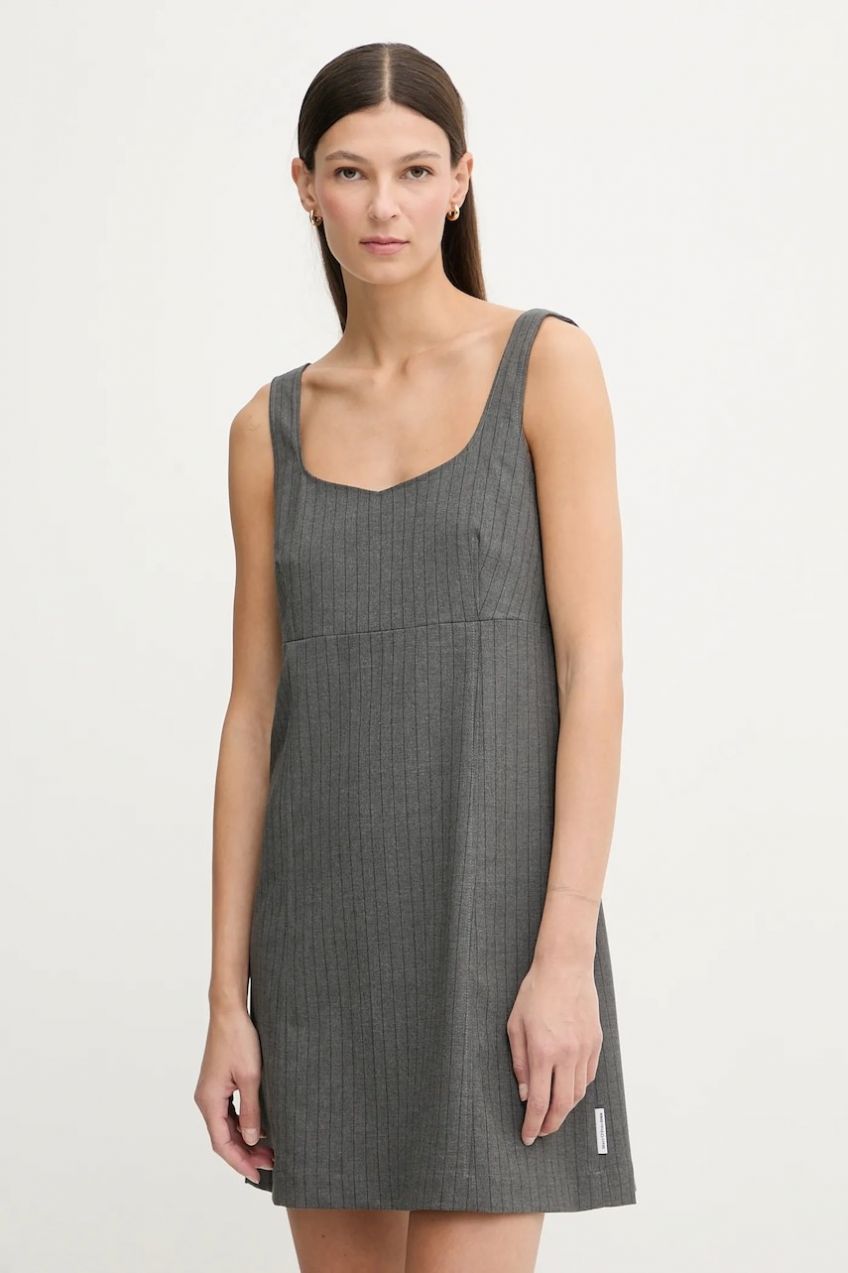 Šaty Marc O'Polo šedá farba, mini, áčkový strih, 5000007445