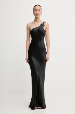 Viskózové šaty Never Fully Dressed čierna farba, maxi, rovný strih, NFDDR3035