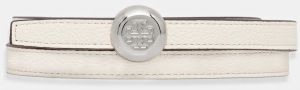 Kožený opasok Tory Burch Romy Reversible biela farba, 175052-100