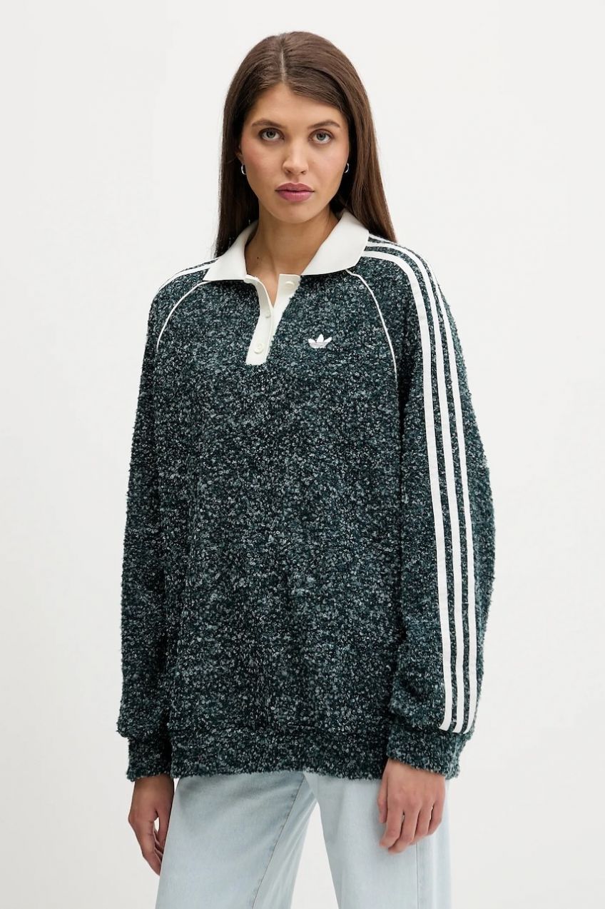Mikina adidas Originals zelená farba, melanžová, KS7790