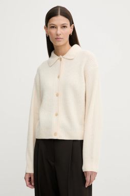 Kardigan s prímesou vlny Marc O'Polo béžová farba, hrejivý, 600609061081