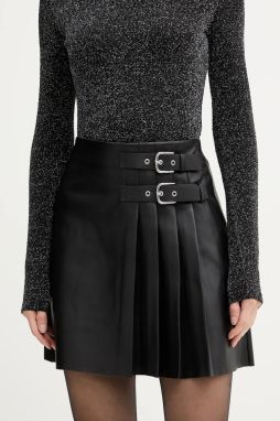 Sukňa Morgan čierna farba, mini, rovný strih, JPAT