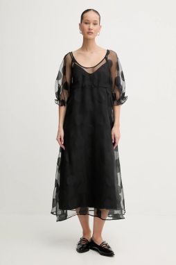 Šaty Stine Goya čierna farba, midi, áčkový strih, SG-PS26-D129-2460