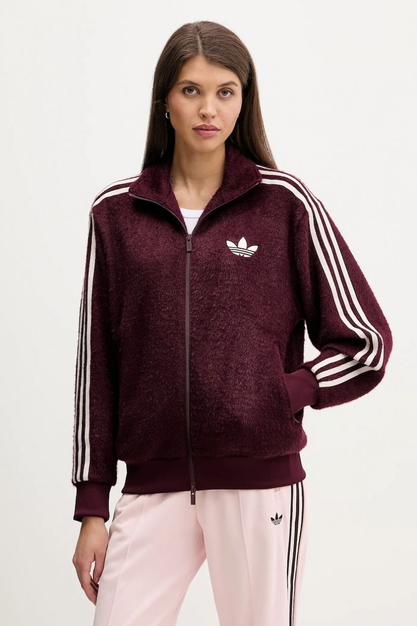 Mikina adidas Originals Mohair bordová farba, s nášivkou, KS0428