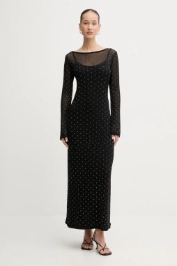 Šaty Never Fully Dressed čierna farba, maxi, rovný strih, NFDDR3122