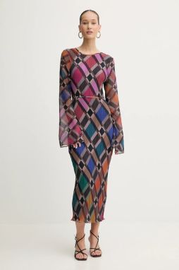 Šaty Never Fully Dressed hnedá farba, midi, rovný strih, NFDDR3029