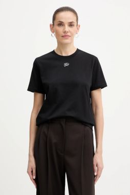 Bavlnené tričko Karl Lagerfeld KL ESSENTIAL dámske, čierna farba, B1W17091