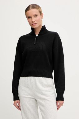 Sveter s prímesou vlny The North Face čierna farba, s rolákom, NF0A8E79JK31