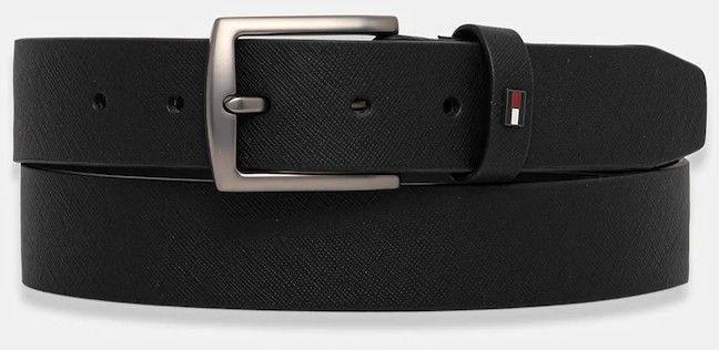 Kožený opasok Tommy Hilfiger čierna farba, AM0AM14066
