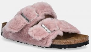 Vlnené papuče Birkenstock Arizona Shearling Upper ružová farba, 1030274