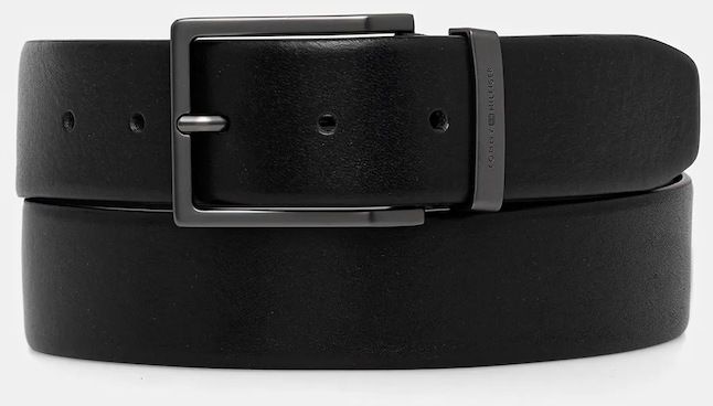 Kožený opasok Tommy Hilfiger čierna farba, AM0AM13943