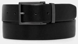 Kožený opasok Tommy Hilfiger čierna farba, AM0AM13943