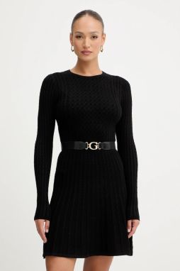 Šaty Guess HANA čierna farba, mini, priliehavé, W5BK68 Z2YJ2