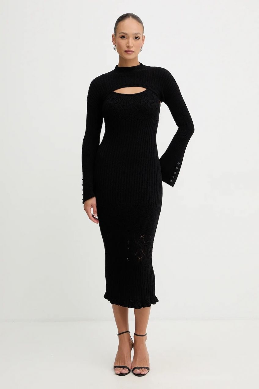 Šaty Guess SHINJU čierna farba, maxi, priliehavé, W5BK91 Z4060