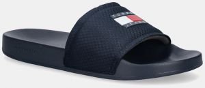 Šľapky Tommy Jeans TJM POOL SLIDE tmavomodrá farba, EM0EM01673