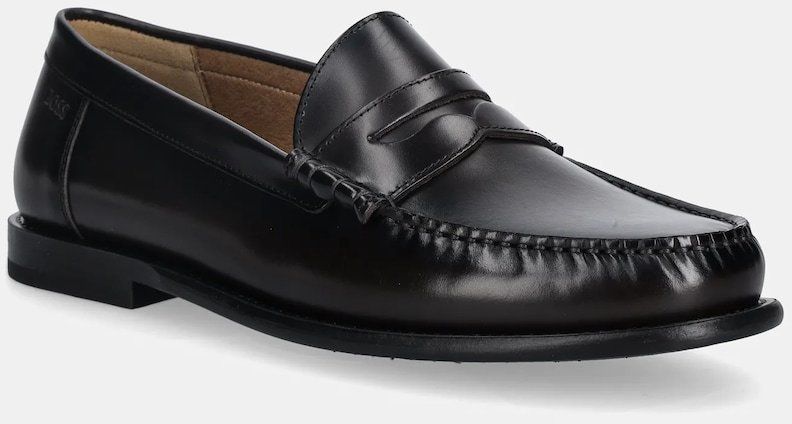 Kožené mokasíny BOSS Tevan hnedá farba, 50557750